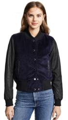 Hudson Leather Cord Varsity Bomber