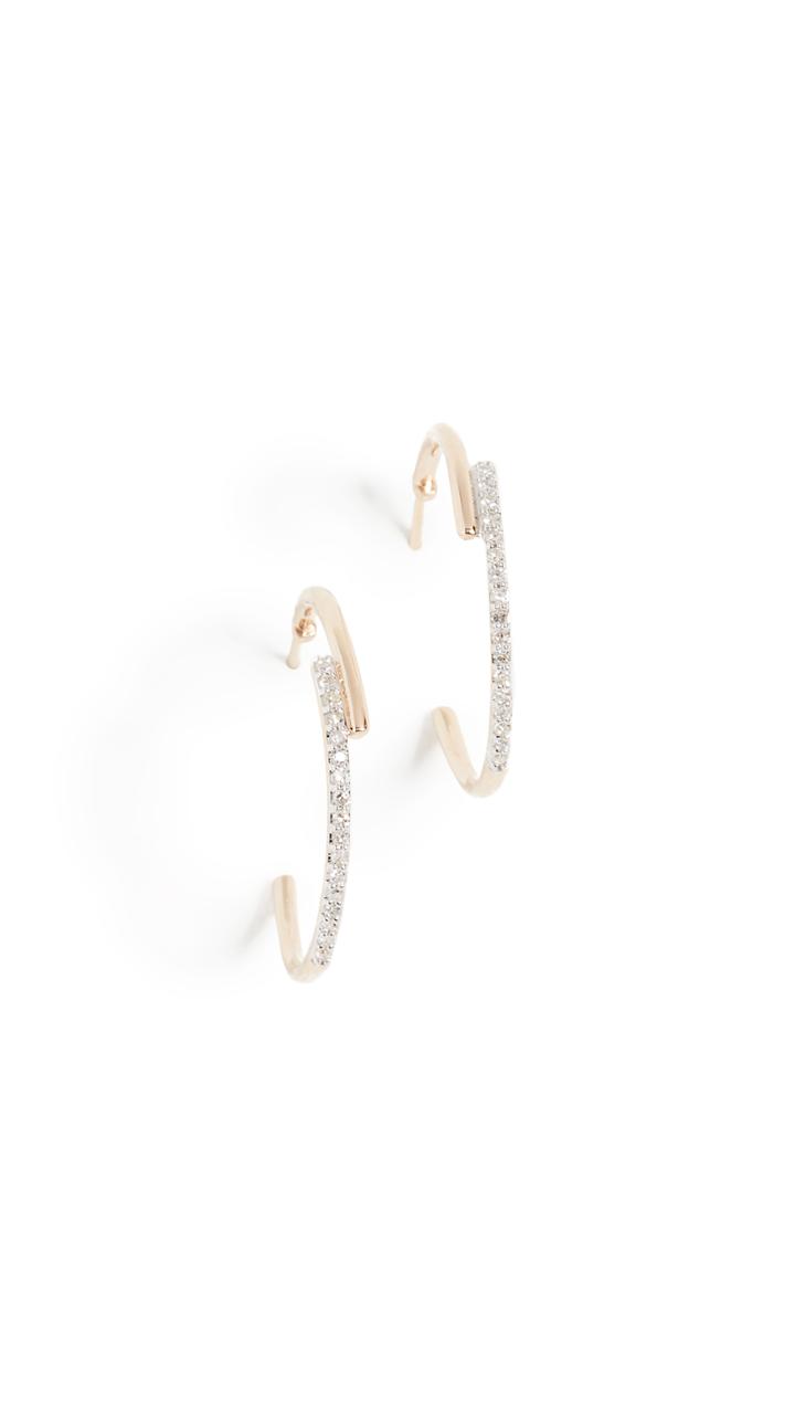 Adina Reyter 14k Medium Crossover Hoop Earrings