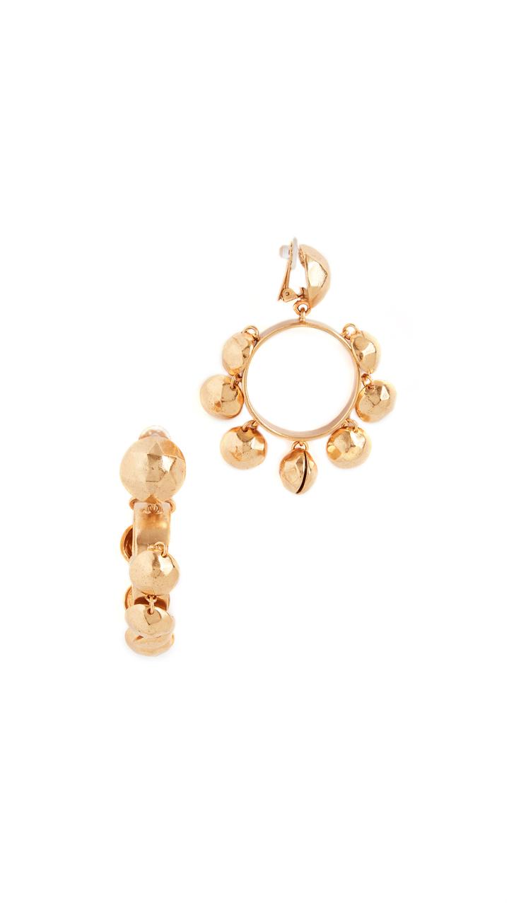 Oscar De La Renta Long Beaded Tassel Clip On Earrings