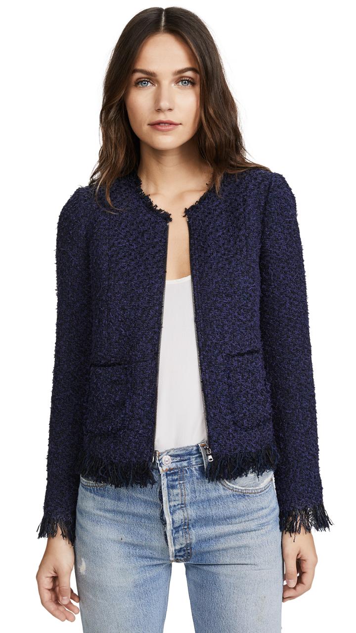 Rebecca Taylor Fringe Tweed Jacket