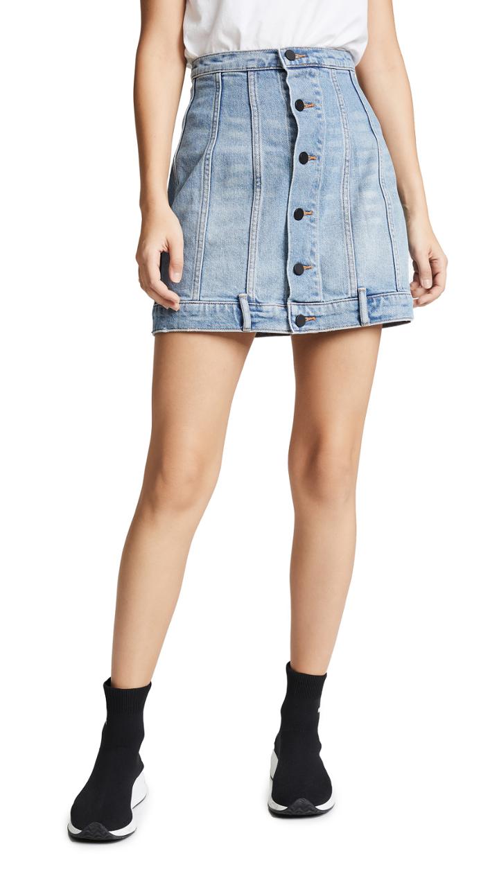 Denim X Alexander Wang Seamed Skirt