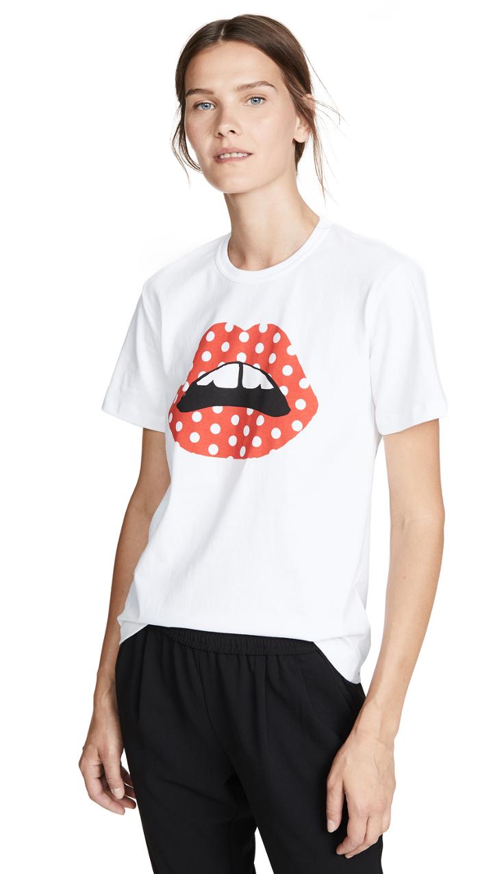 Markus Lupfer Anna Polka Dot Lip Tee