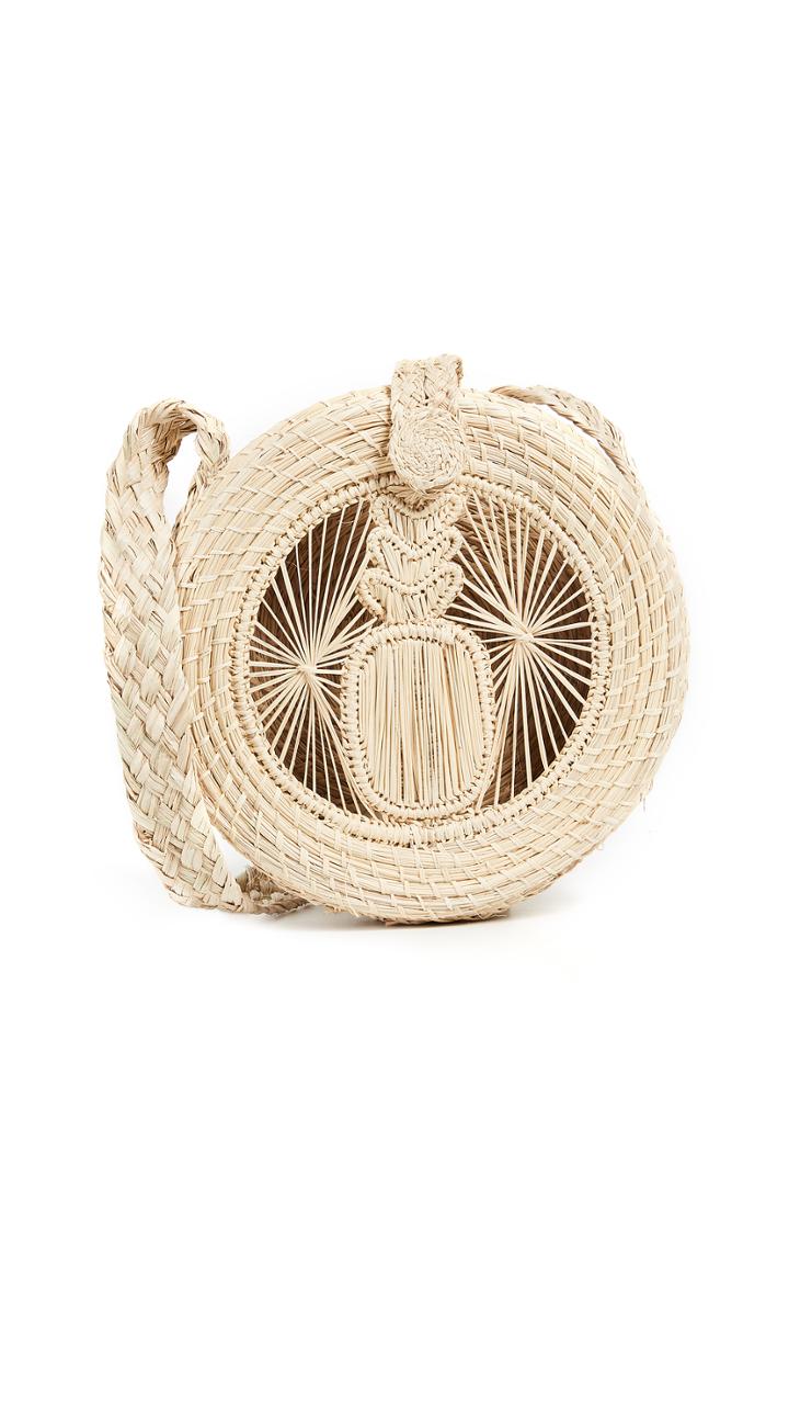 Kaanas Akumal Woven Circle Crossbody Bag