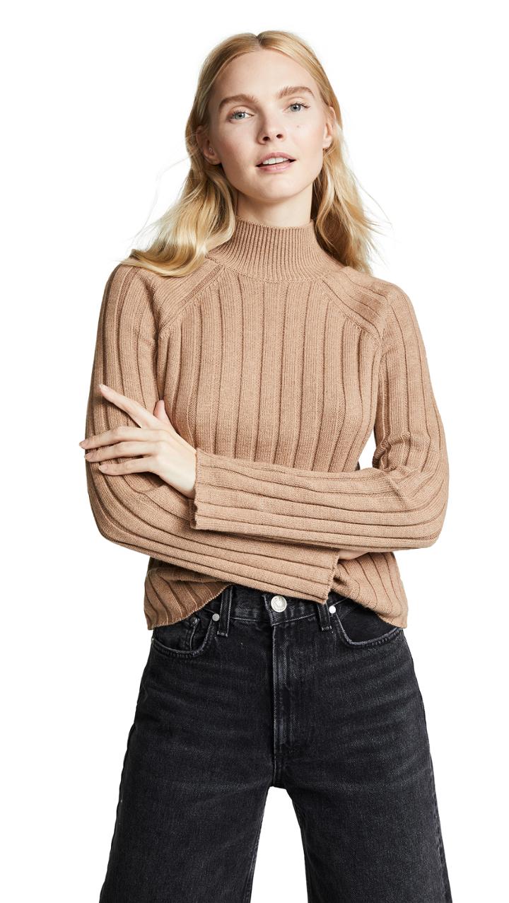 Bop Basics Wide Rib Turtleneck Sweater