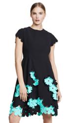 Paskal Round Neckline Dress With Appliqued Skirt