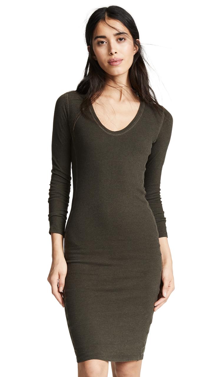 James Perse Scoop Neck Side Panel Dress