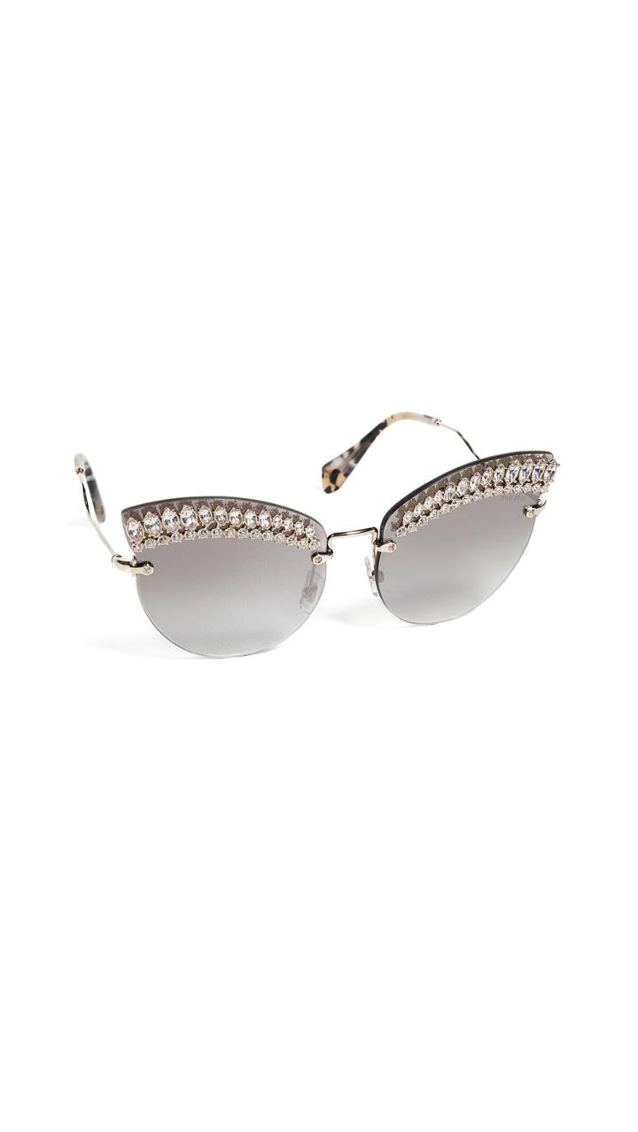 Miu Miu Crystal Cat Eye Sunglasses