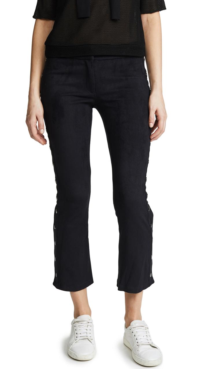 David Lerner Flare Pants With Side Snap Detail