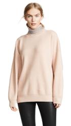 Alexander Wang Turtleneck Pullover With Crystal Neck Trim