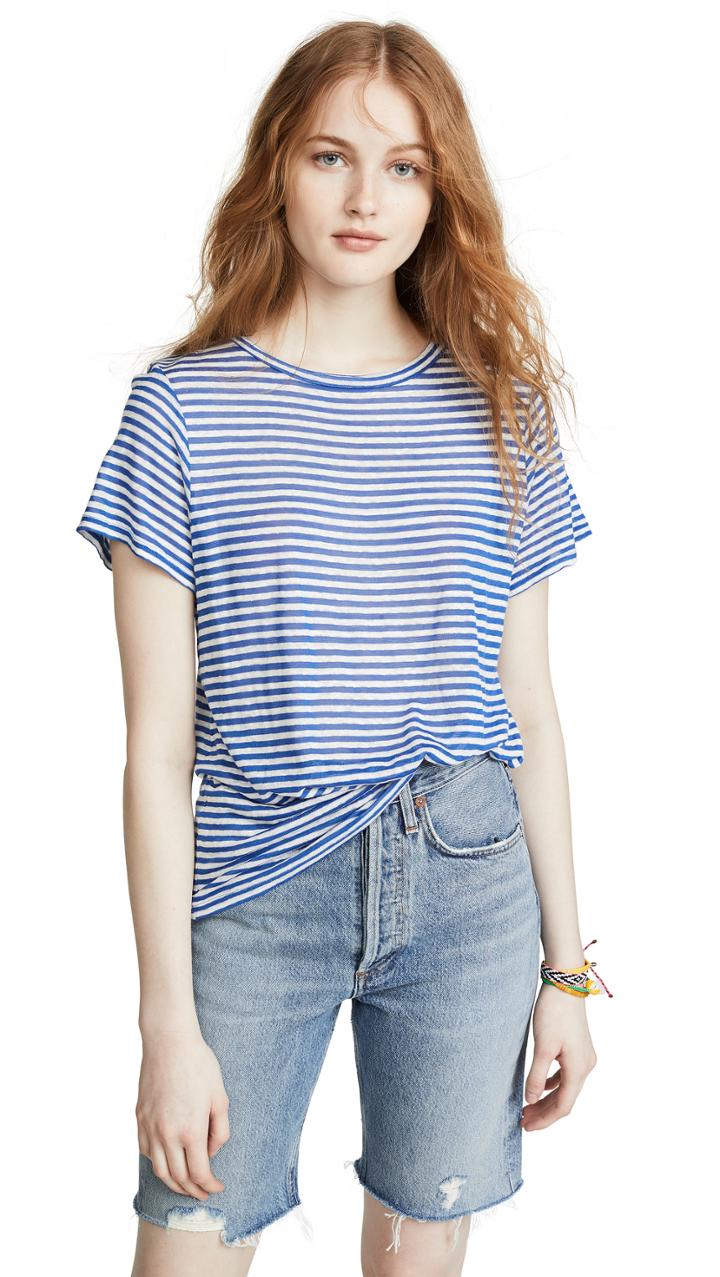 Enza Costa Stripe Easy Tee