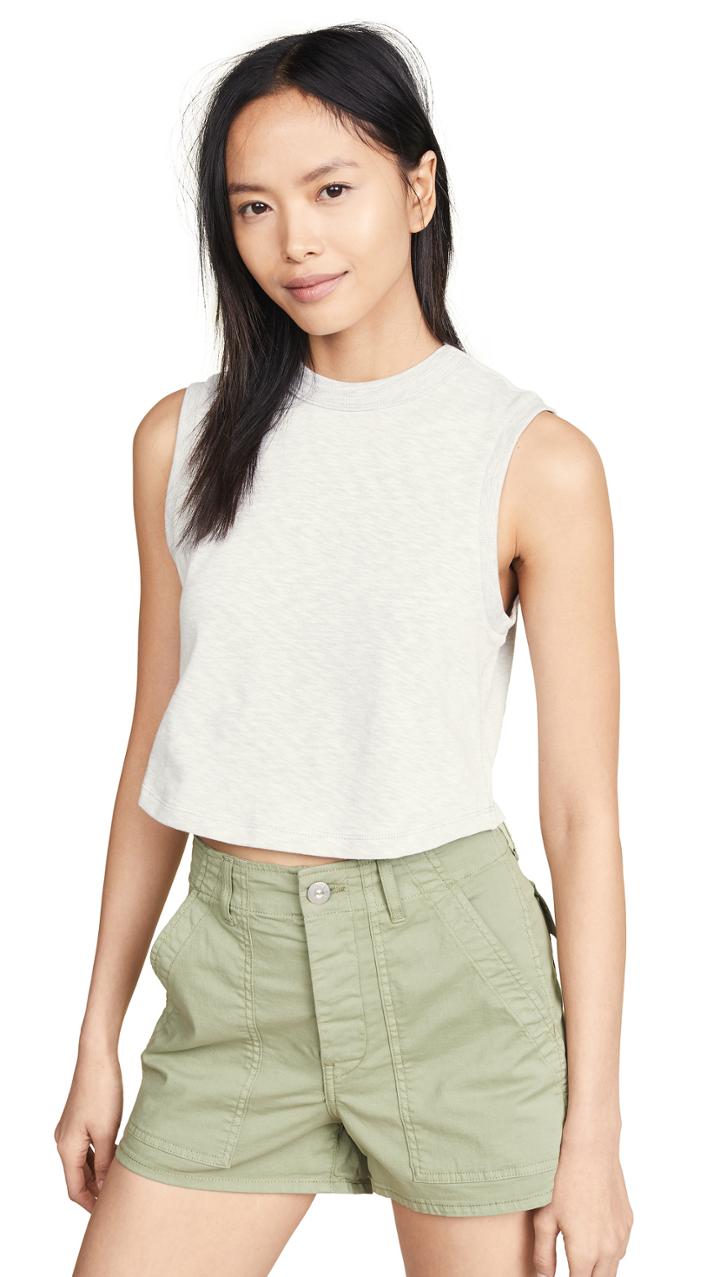 3x1 Cropped Muscle T Shirt