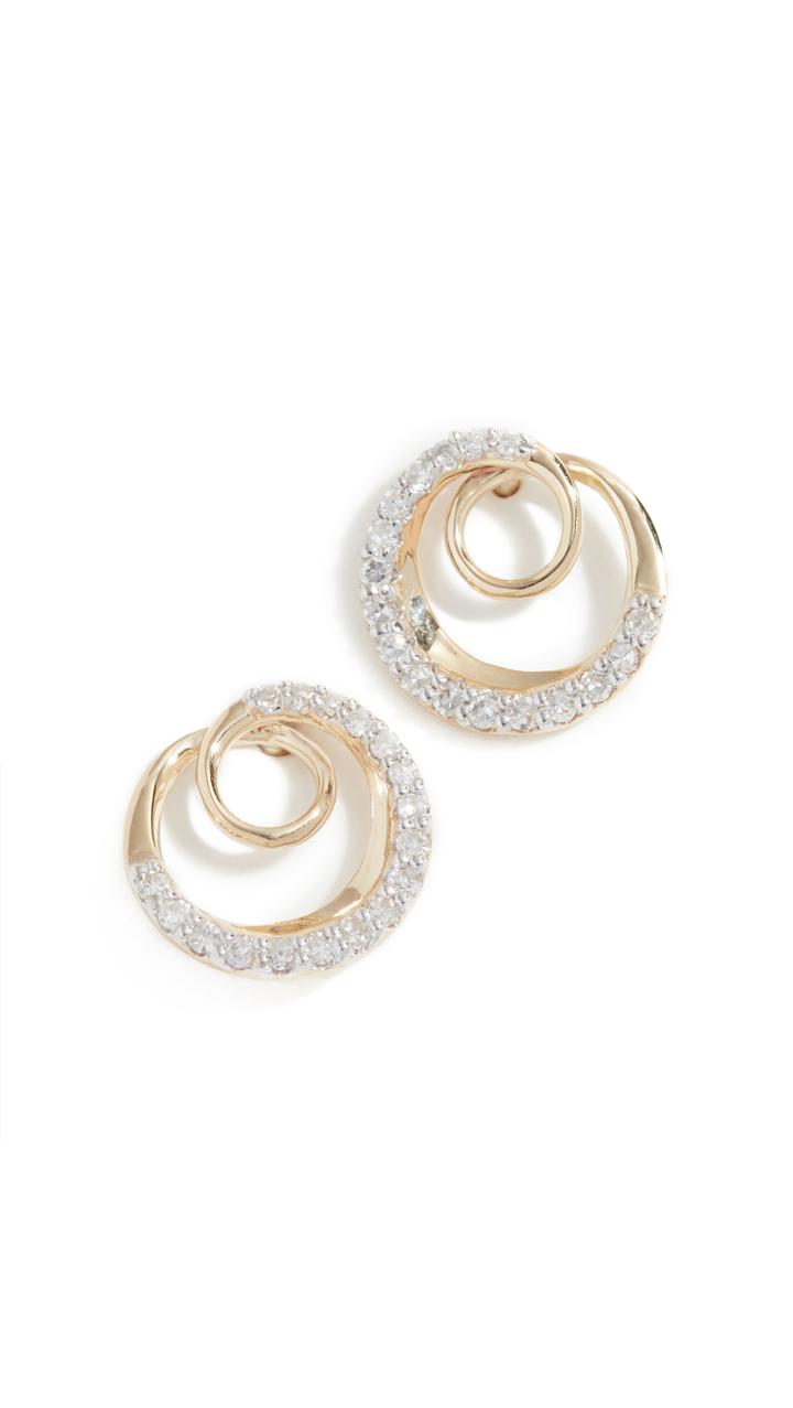 Adina Reyter 14k Pavé Swirl Post Earrings