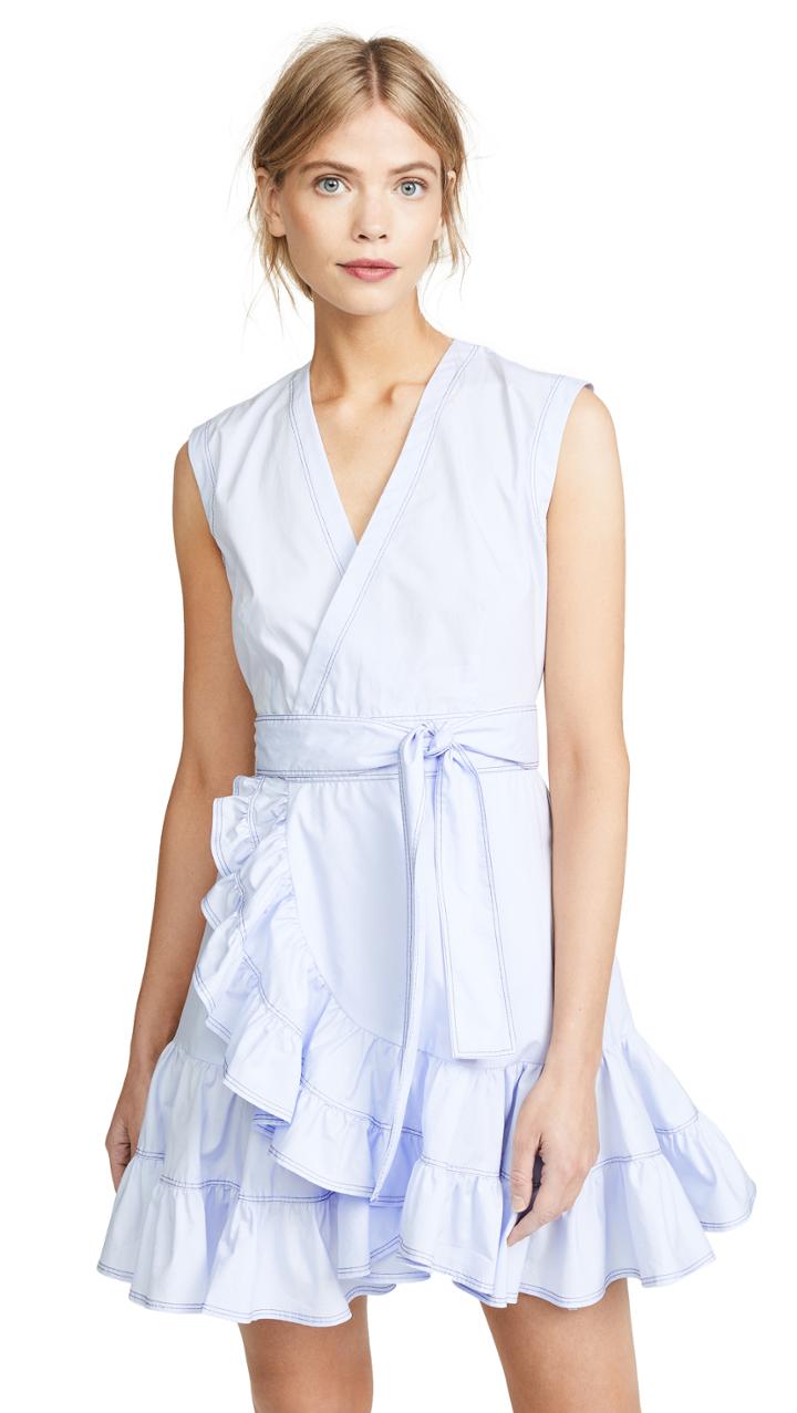 Rebecca Taylor Sleeveless Poplin Wrap Dress