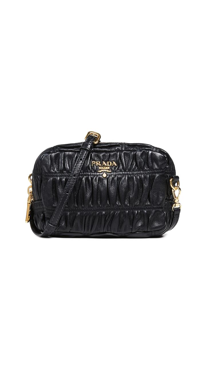 What Goes Around Comes Around Prada Black Nappa Gaufre Mini Bag