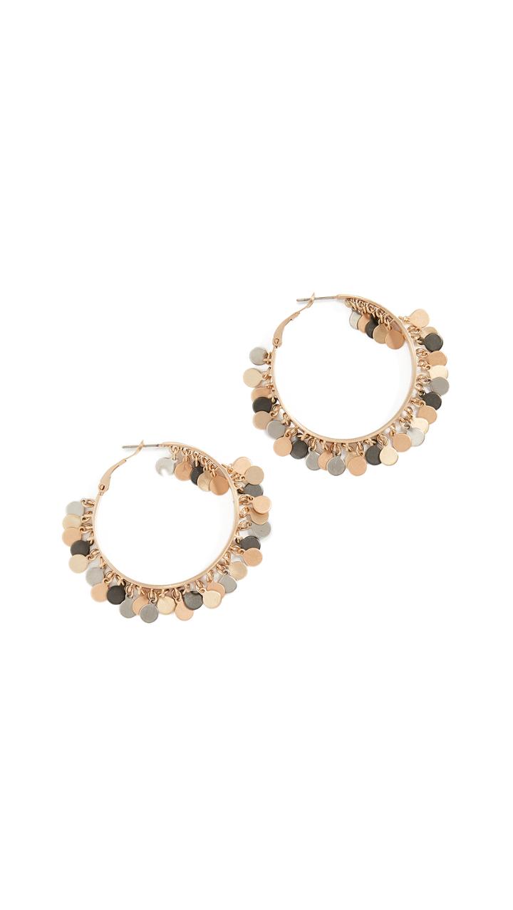 Eddie Borgo Paillette Tambourine Hoop Earrings