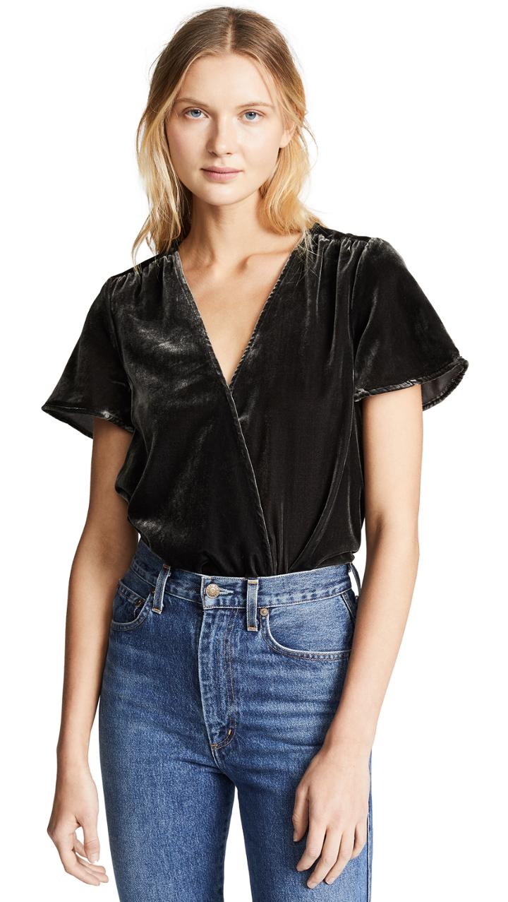 Splendid Velvet Surplice Top