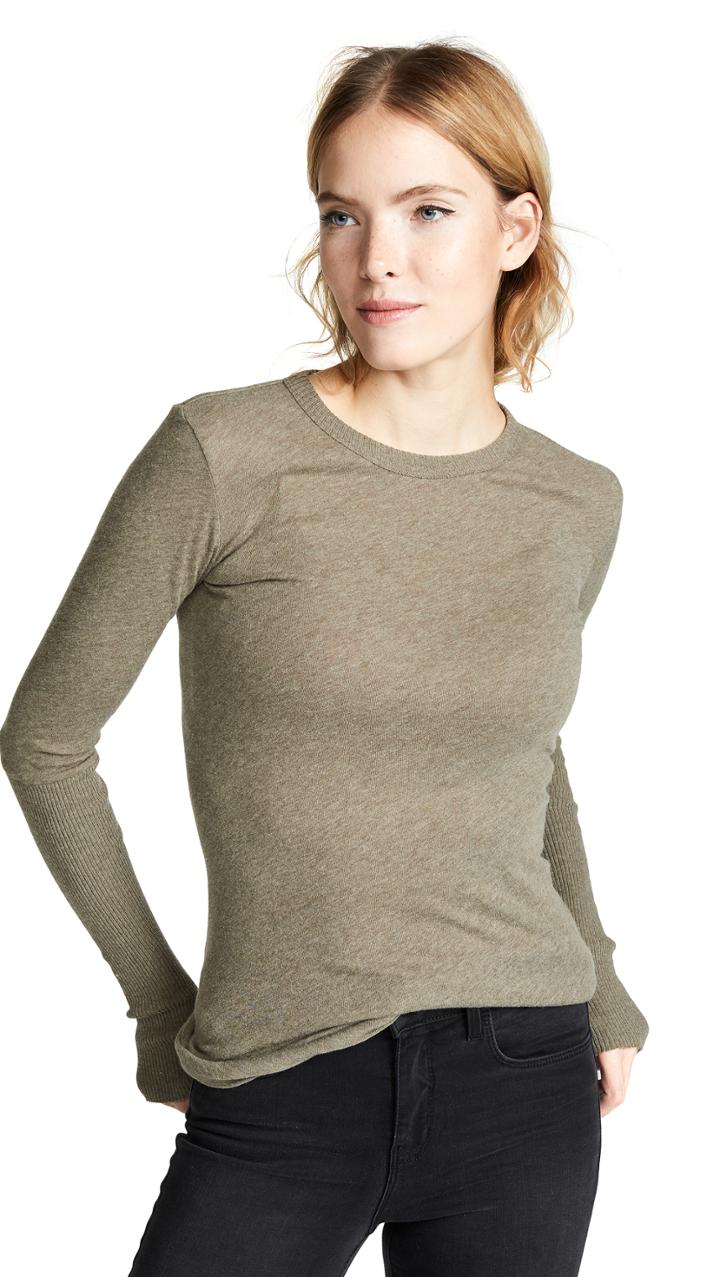 Enza Costa Cuffed Crew Long Sleeve