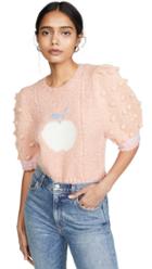 Loveshackfancy Cyrielle Cropped Mohair Sweater