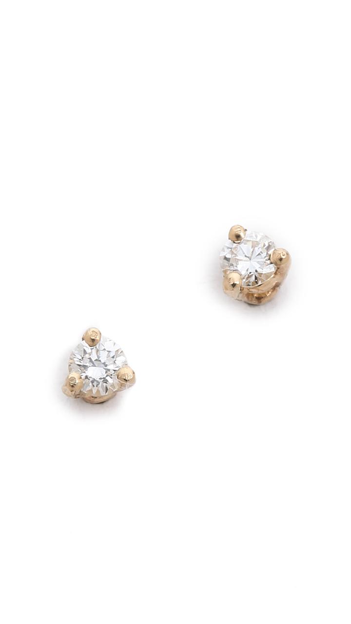 Blanca Monros Gomez 14k White Diamond Stud Earrings