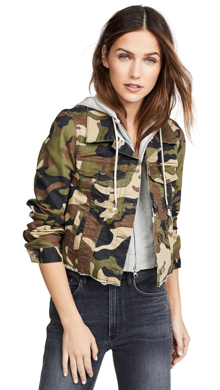 Veronica Beard Jean Cara Jean Jacket With Removable Hoodie