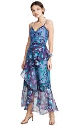 Marchesa Notte Sleeveless Colorblock High Low Gown