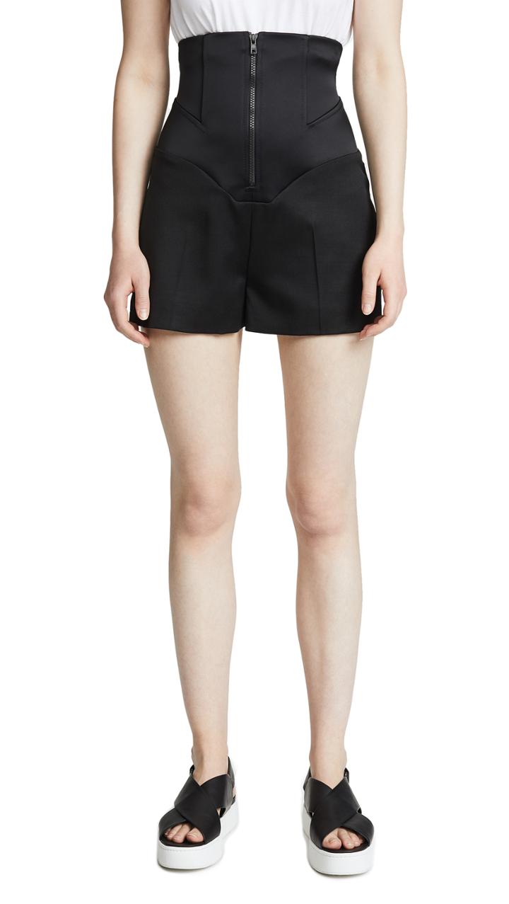 Esteban Cortazar Satin Cady Corset Shorts