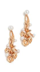 Oscar De La Renta Flower Imitation Pearl Earrings