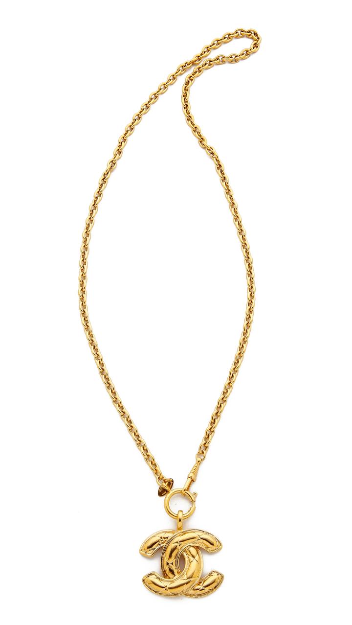 What Goes Around Comes Around Vintage Chanel Quilted Cc Necklace
