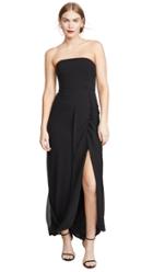 Halston Strapless Draped Back Georgette Gown