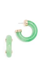 Kenneth Jay Lane Polished Gold Ends Hoop Earrings