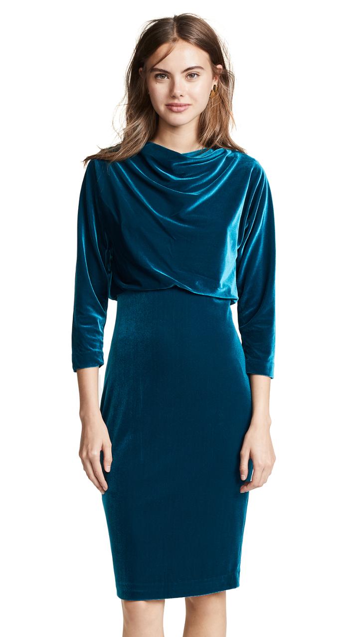Badgley Mischka Collection Velvet Cocktail Dress