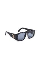 What Goes Around Comes Around Chanel Quilted Wide Frame Sunglasses