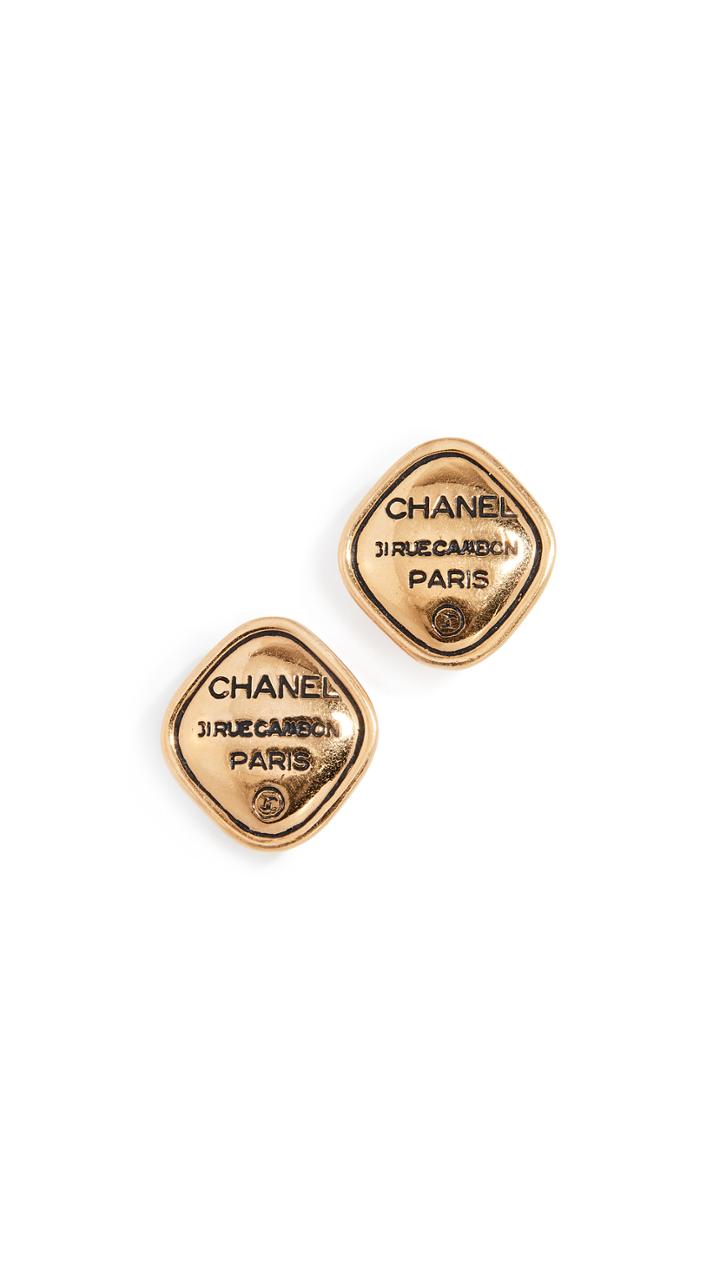 What Goes Around Comes Around Chanel Gold Rue Cambon Earrings