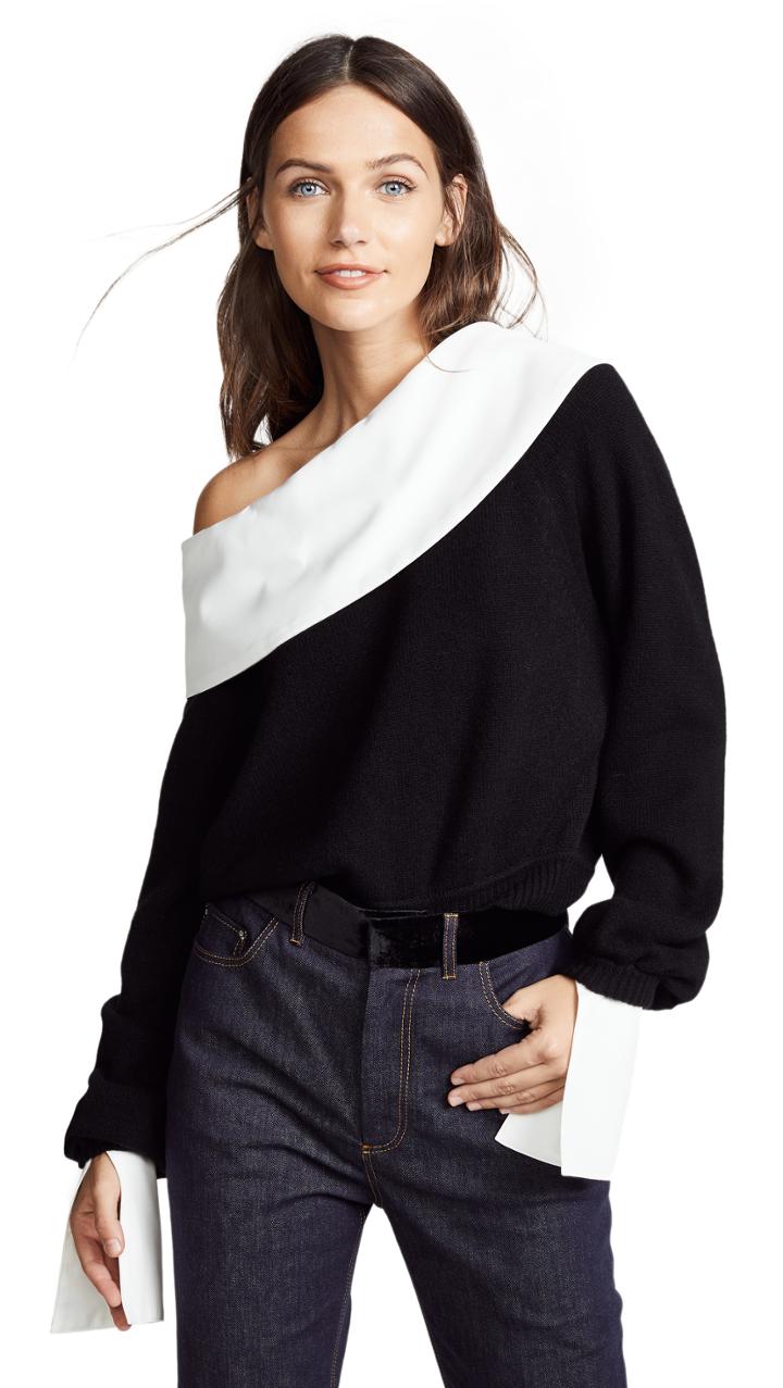 Adeam Convertible Collared Cashmere Sweater