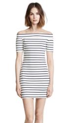 English Factory Off Shoulder Stripe Dress