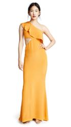 Cushnie Et Ochs Silk Gown With Sash Cutout