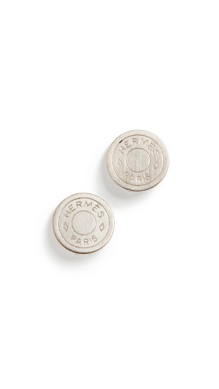 What Goes Around Comes Around Hermes Silver Cloudeselle Earrings