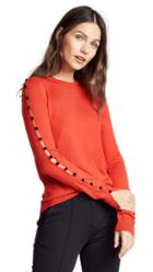 Adeam Velvet Button Sweater