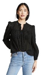 Madewell Eyelet Double Tie Peasant Top