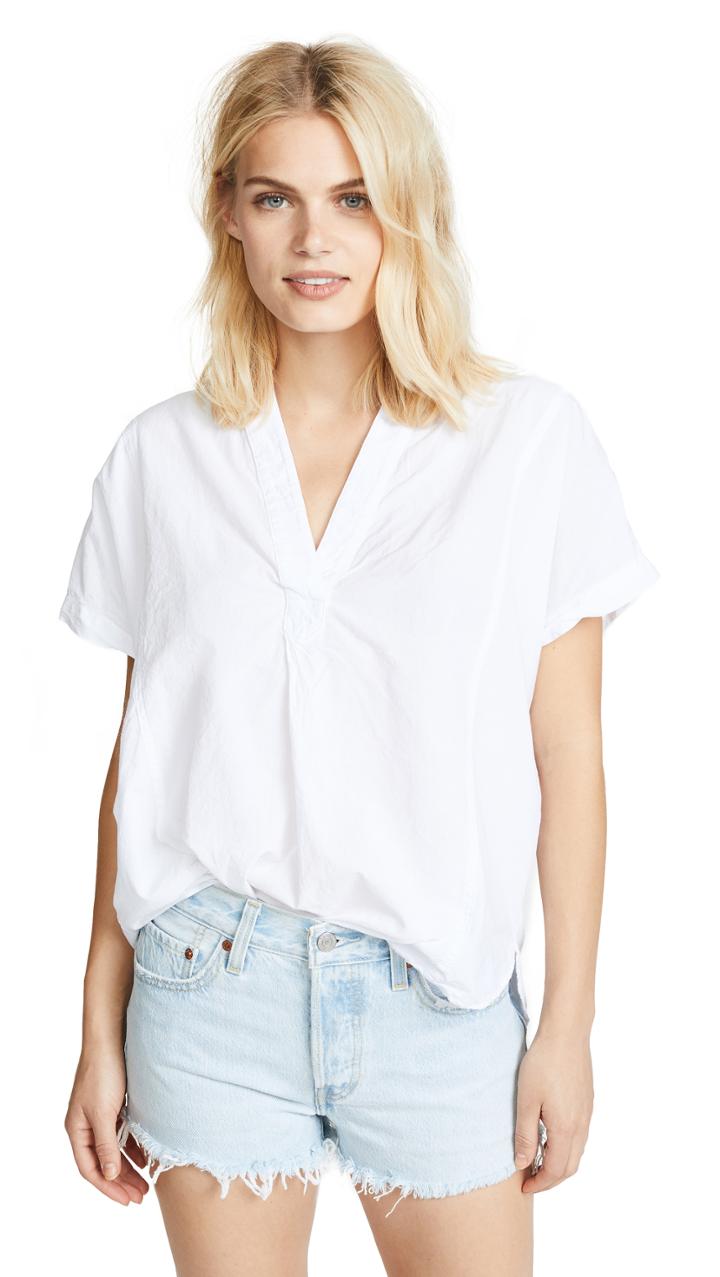 Stateside Oxford Popover Blouse