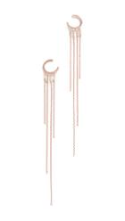 Suzanne Kalan 18k Mini Hoop Earrings With Baguette And Fringe Detail