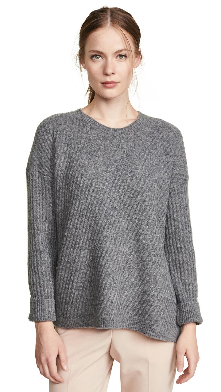 Vince Side Slit Crew Neck Sweater