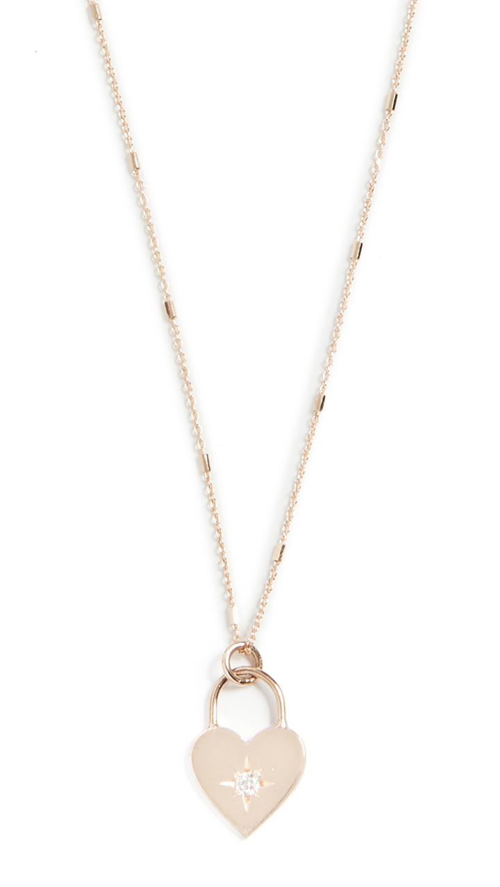 Zoe Chicco 14k Gold Small Heart Padlock Necklace