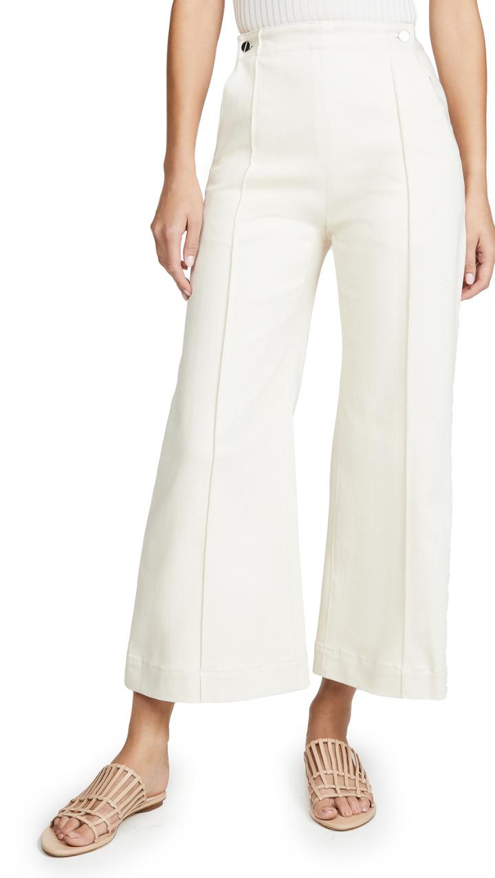 Rosetta Getty Pintuck Flare Crop Trousers