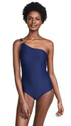 Shoshanna Navy Texture One Piece