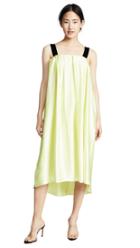 Adam Lippes Silk Charmeuse Midi Dress With Velvet Trim