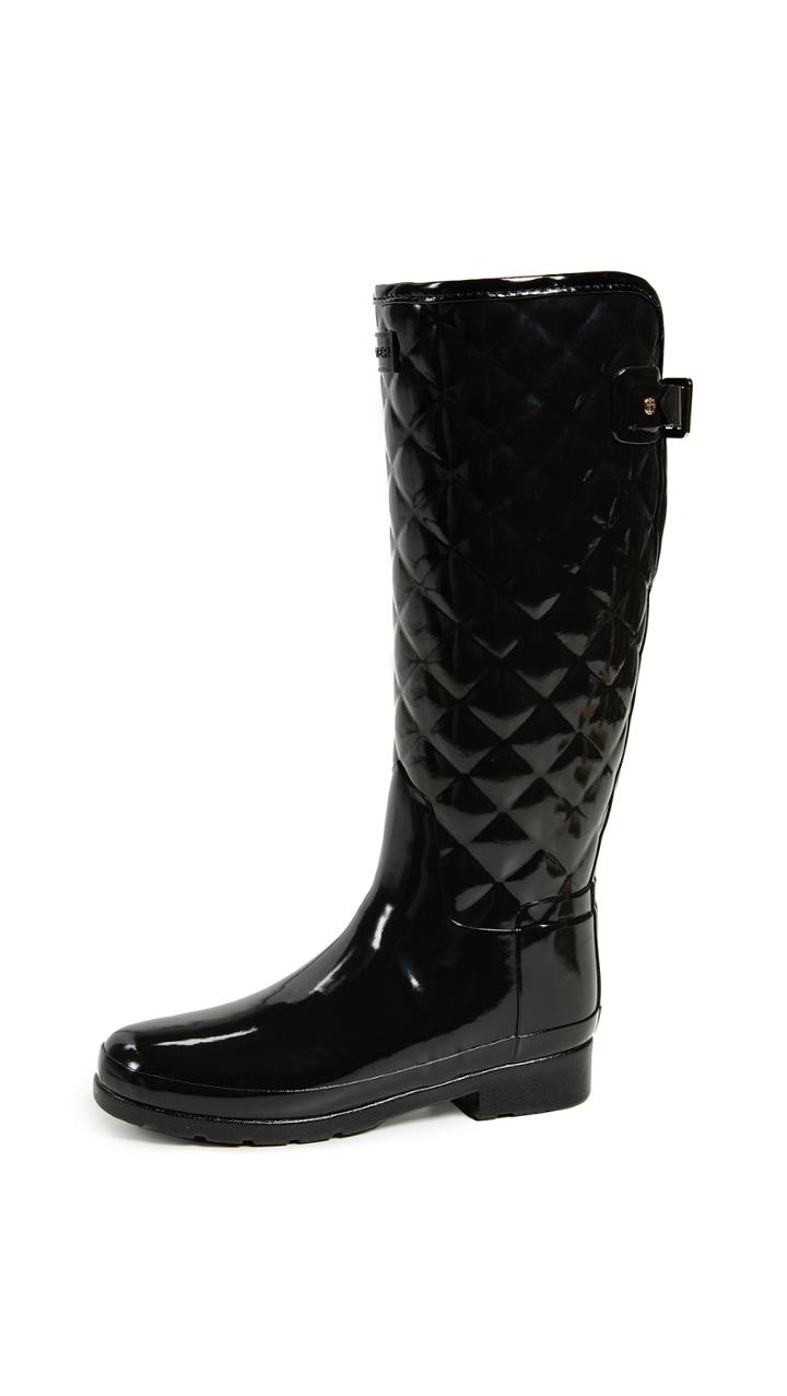 Hunter Boots Refined Gloss Quilt Tall Boots
