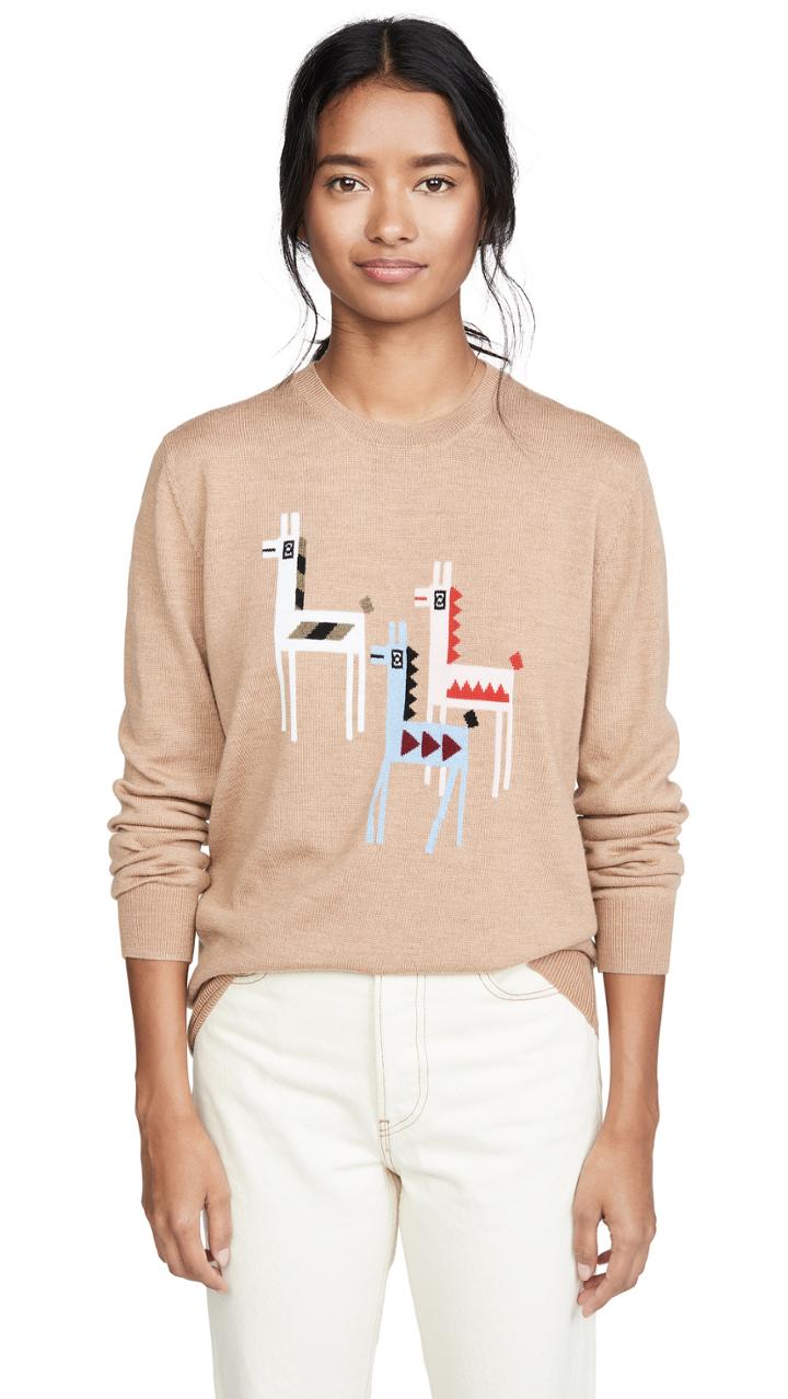 Markus Lupfer Natalie Intarsia Llama Sweater