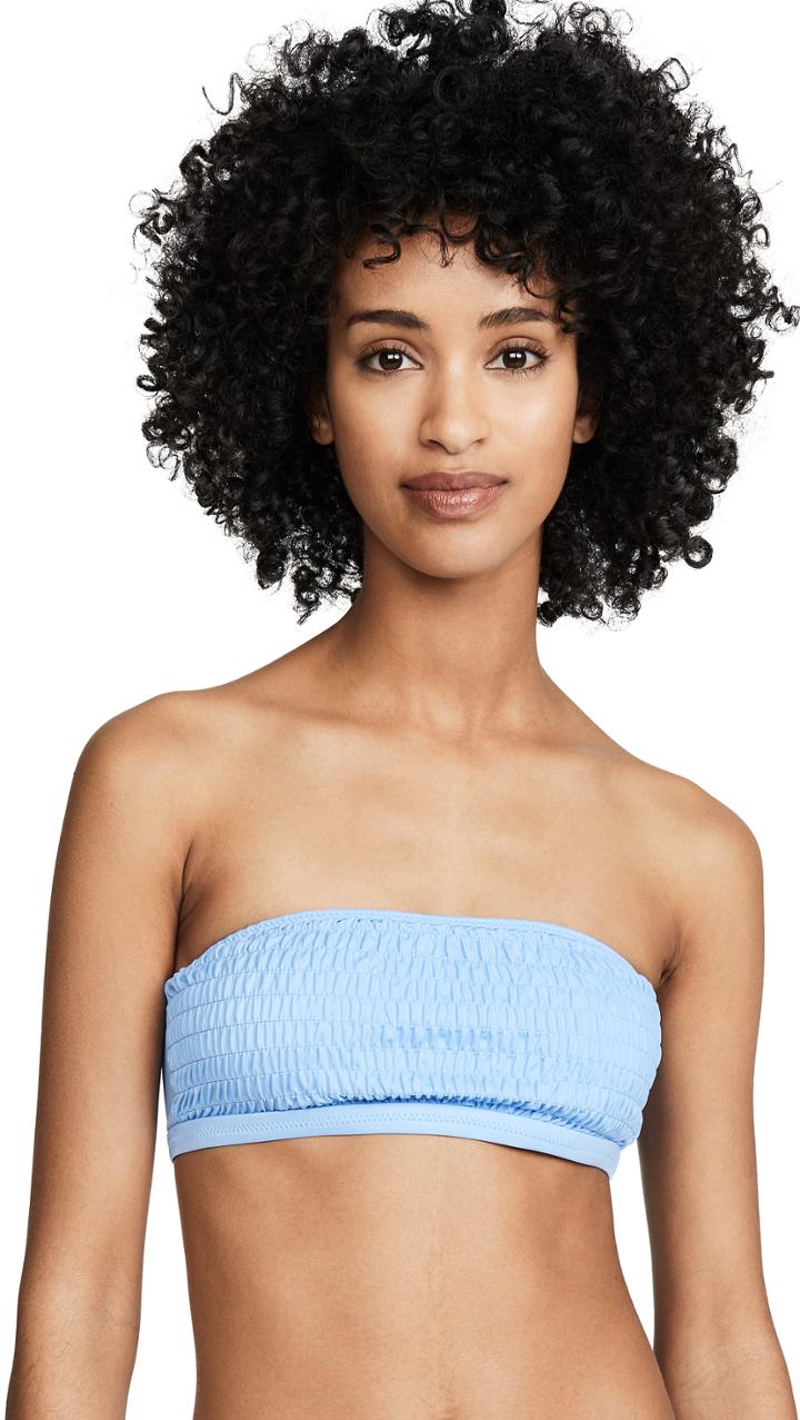 Tori Praver Swimwear Renee Smocked Bandeau Bikini Top