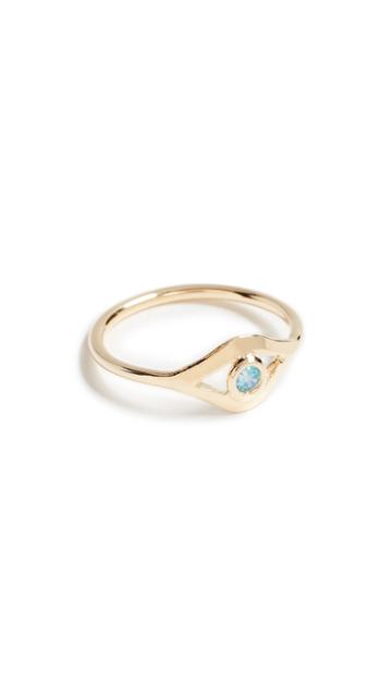 Jacquie Aiche Teardrop Crystal Signet Ring